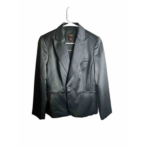 Womens Blazer Jacket Size 10 Victor Alfaro Gray Shiny- Dress Up Or Down Its Fire - Picture 1 of 14